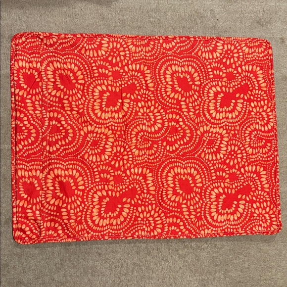 Reversible quilted pillow sham with a teal, red, and orange paisley print - Picture 2 of 9